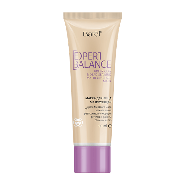 Маска для лица матирующая грязь Мертвого моря + зеленая глина Expert Вalance