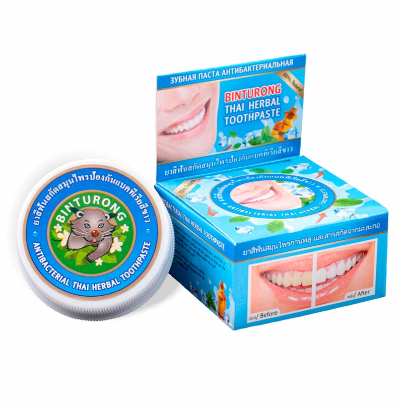Круглая зубная паста Антибактериальная. Binturong