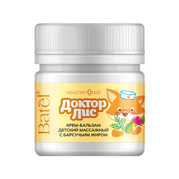 Крем-бальзам детский массажный с барсучьим жиром «ДокторЛис»