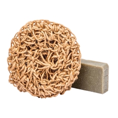 Джутовая вязанная мочалка с натуральным мылом Сакская грязь