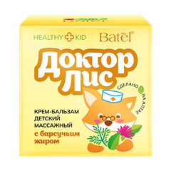 Крем-бальзам детский массажный с барсучьим жиром «ДокторЛис»